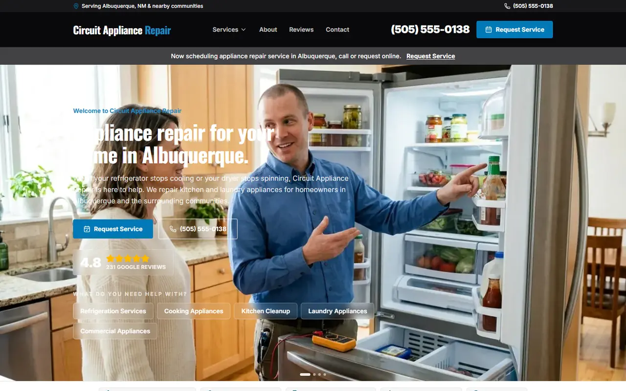 Appliance Repair website design