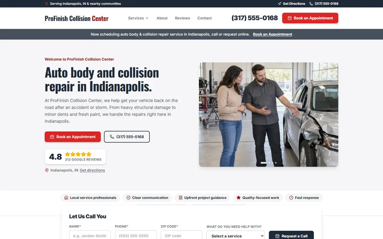 Auto Body & Collision website design