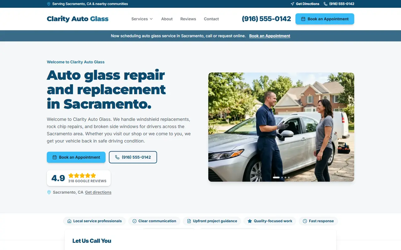 Auto Glass website design