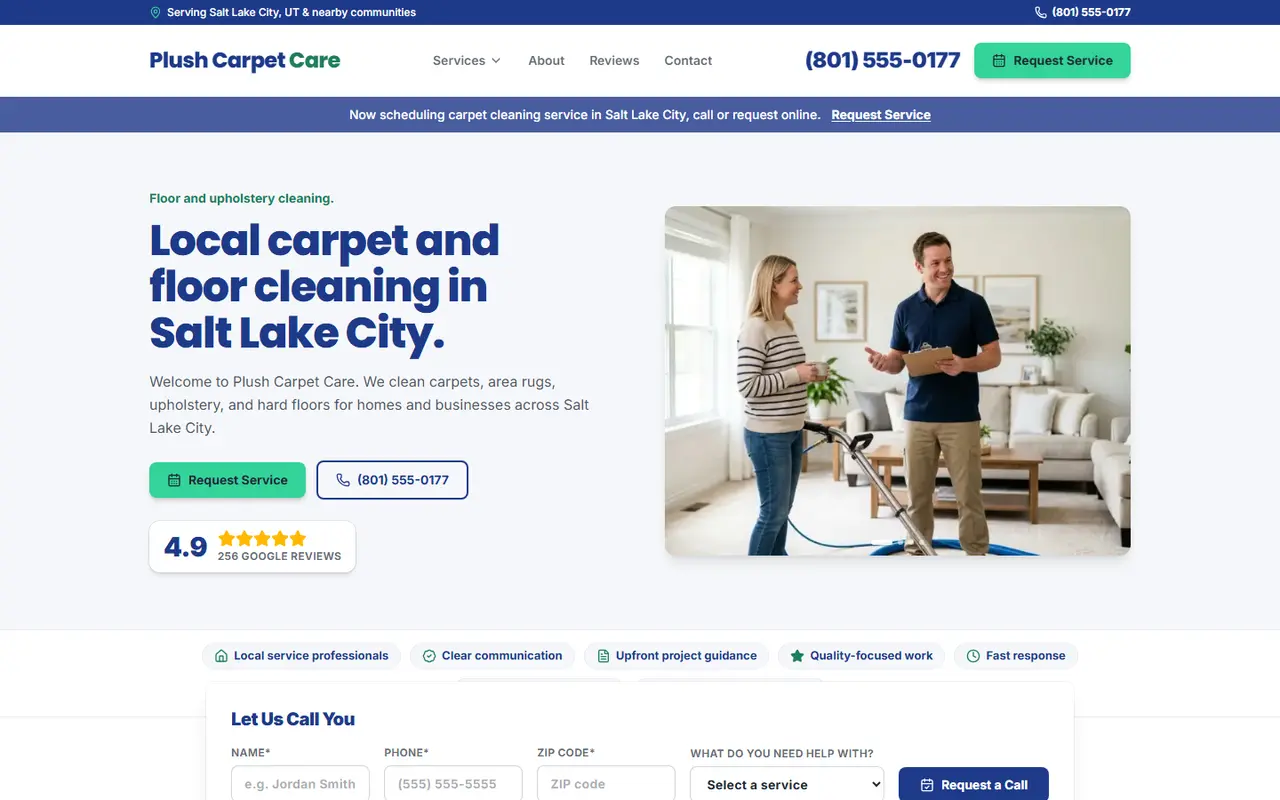 Carpet Cleaning website design
