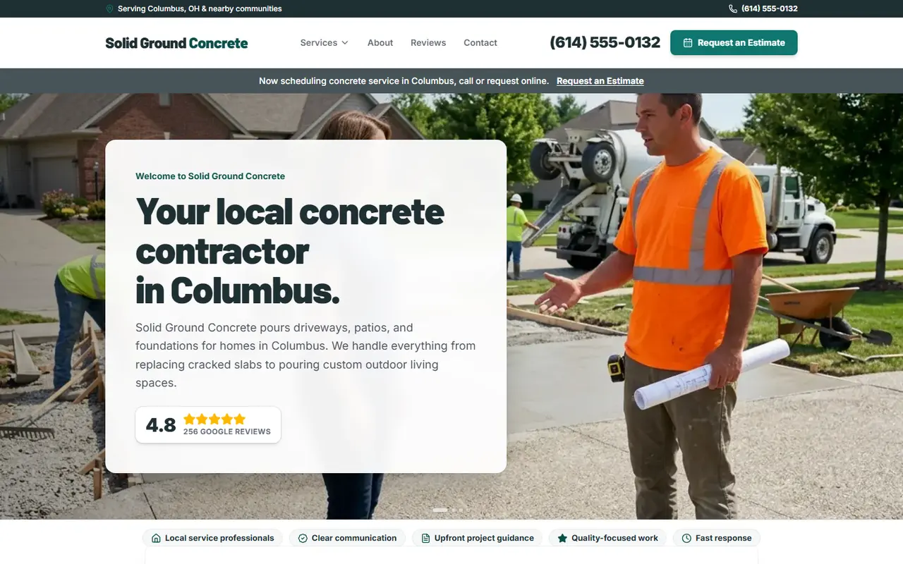 Concrete website design
