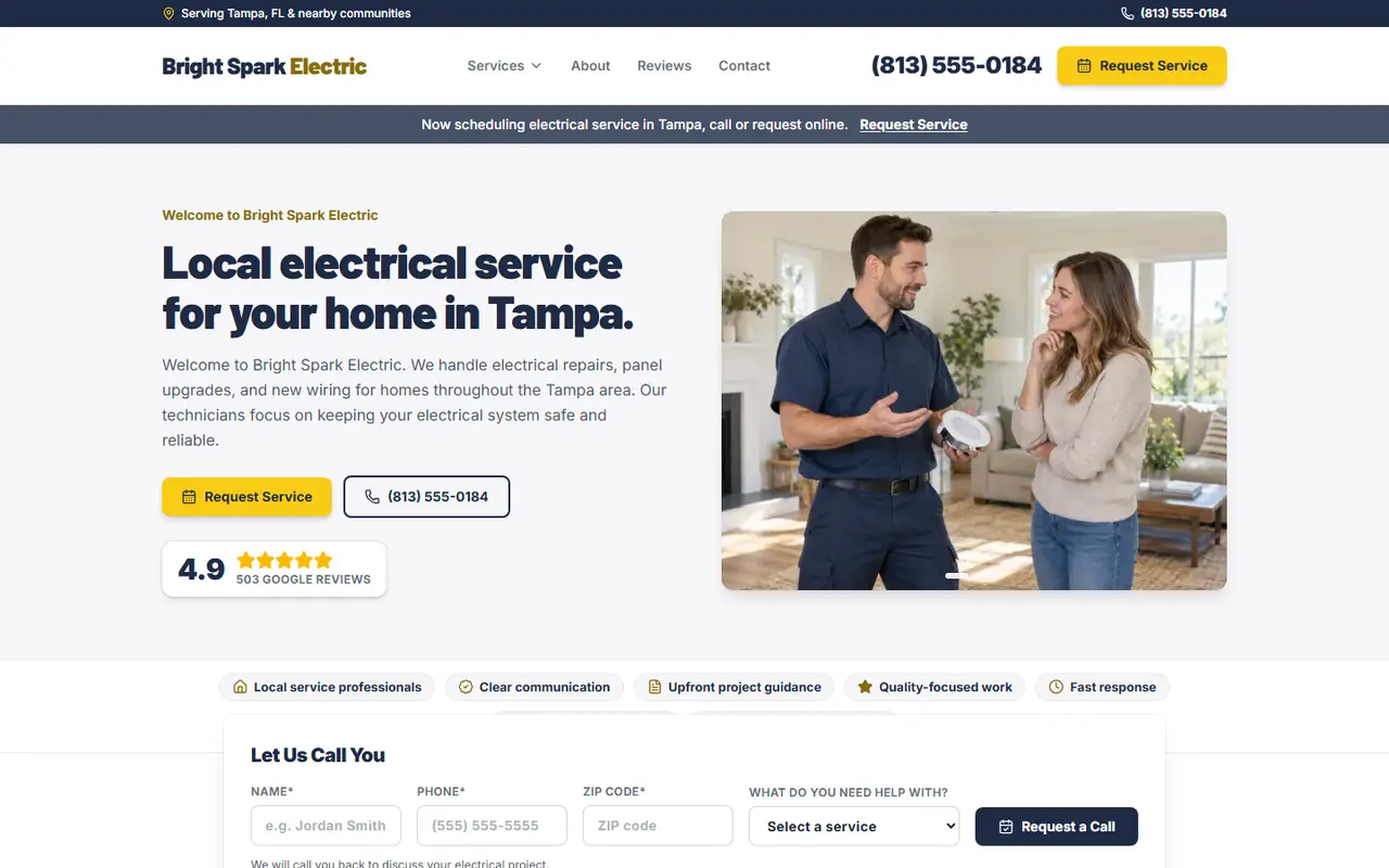 Electrical website design