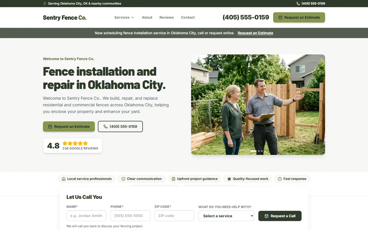 Fencing website design