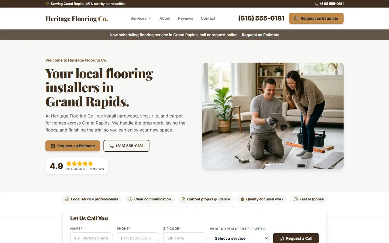 Flooring website design