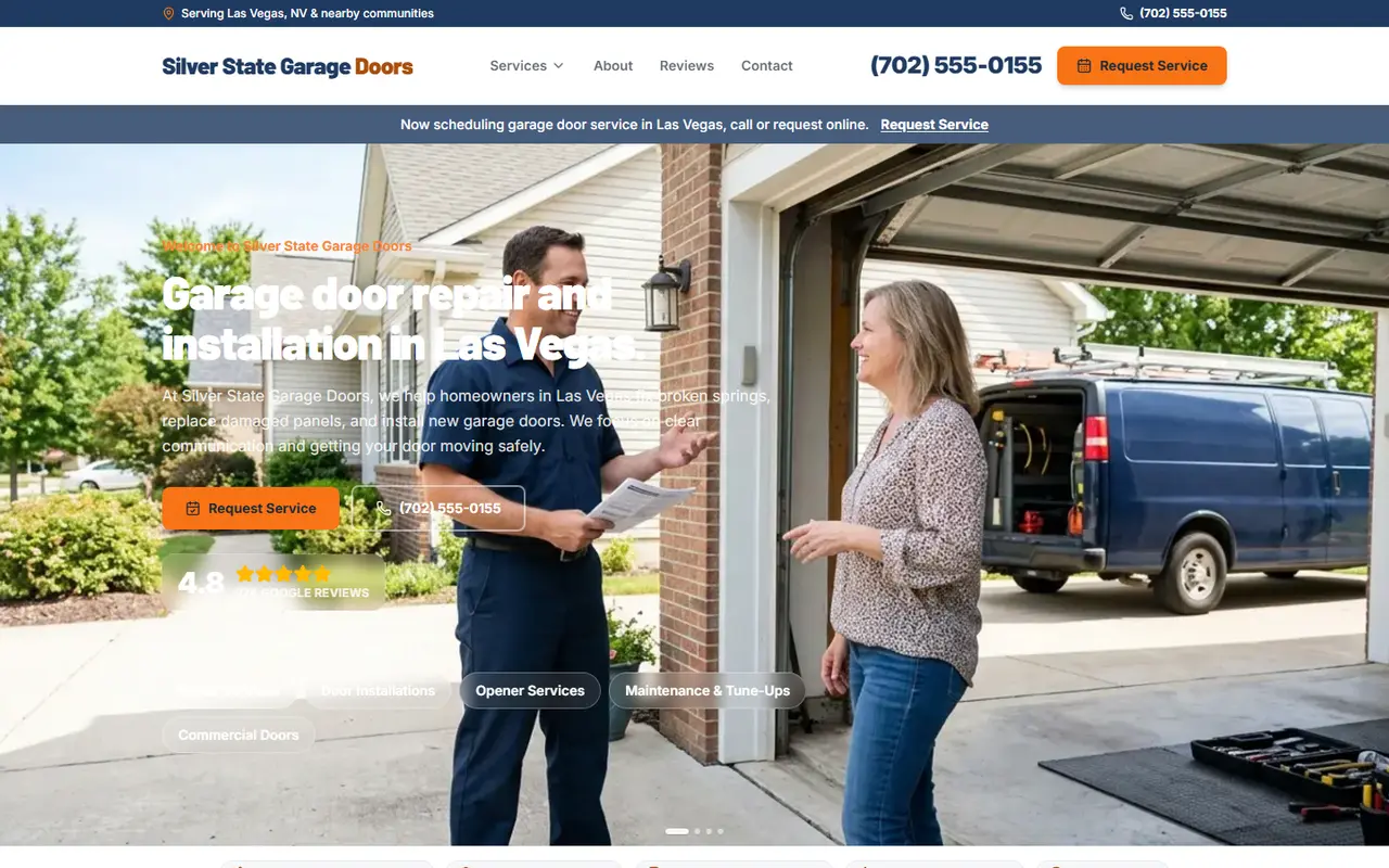 Garage Doors website design