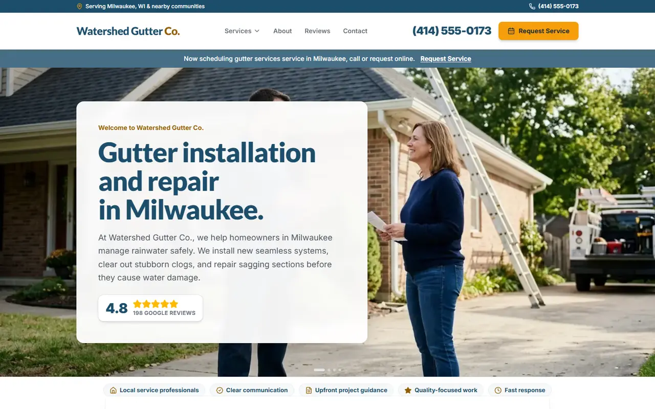 Gutters website design