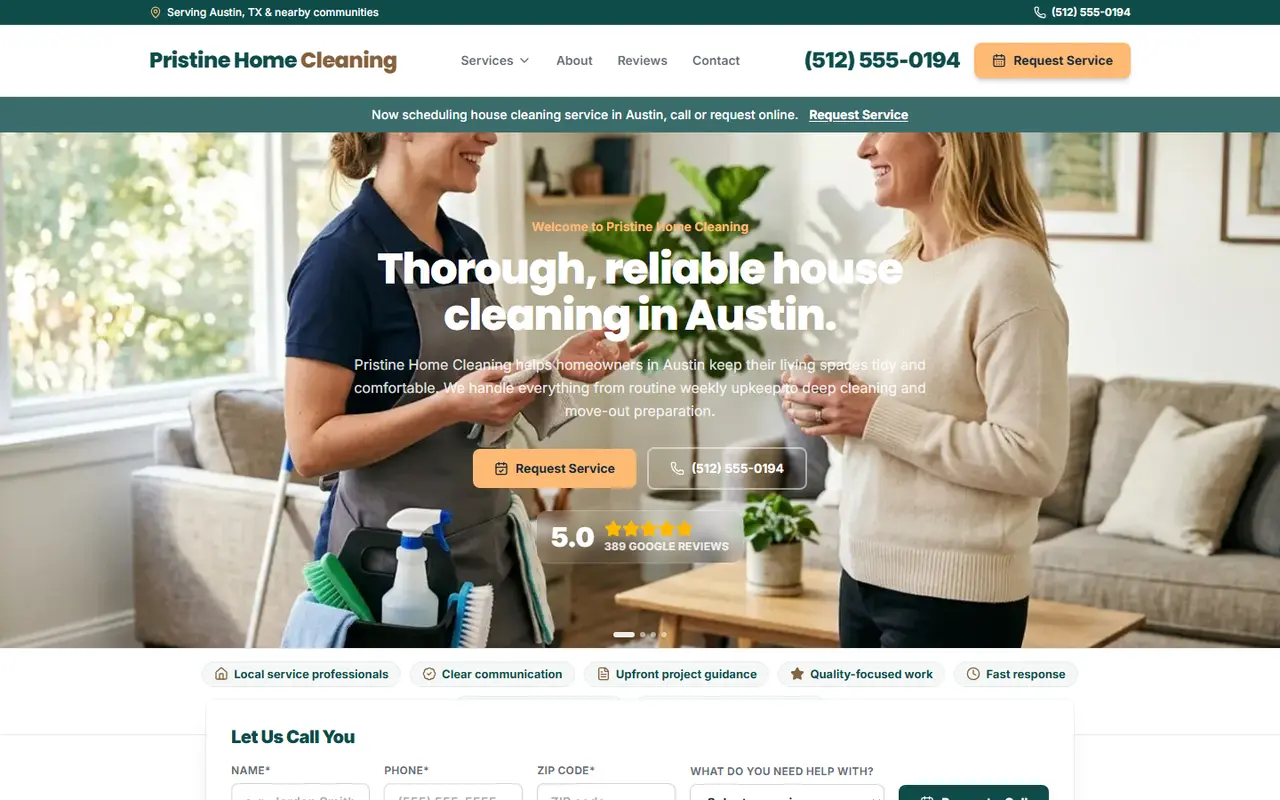House Cleaning website design