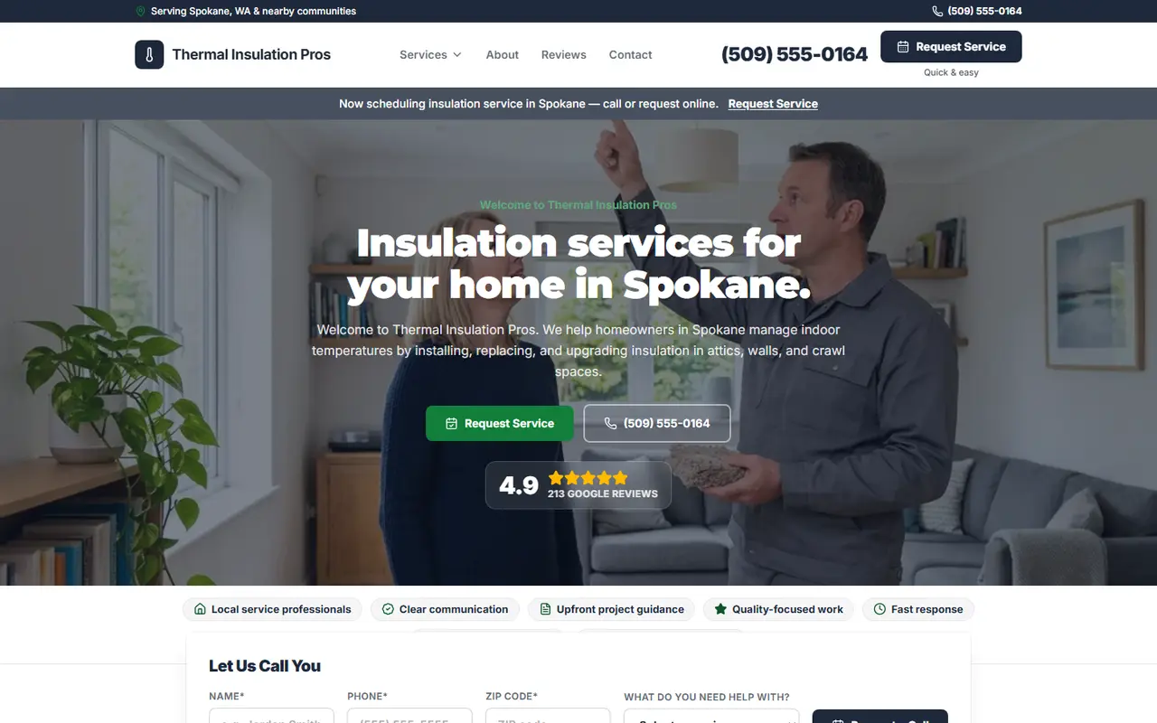 Insulation website design, look 2