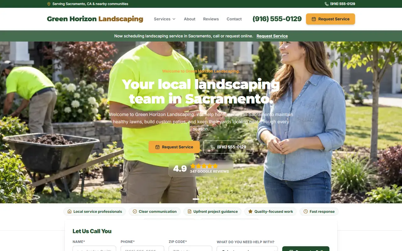 Landscaping website design