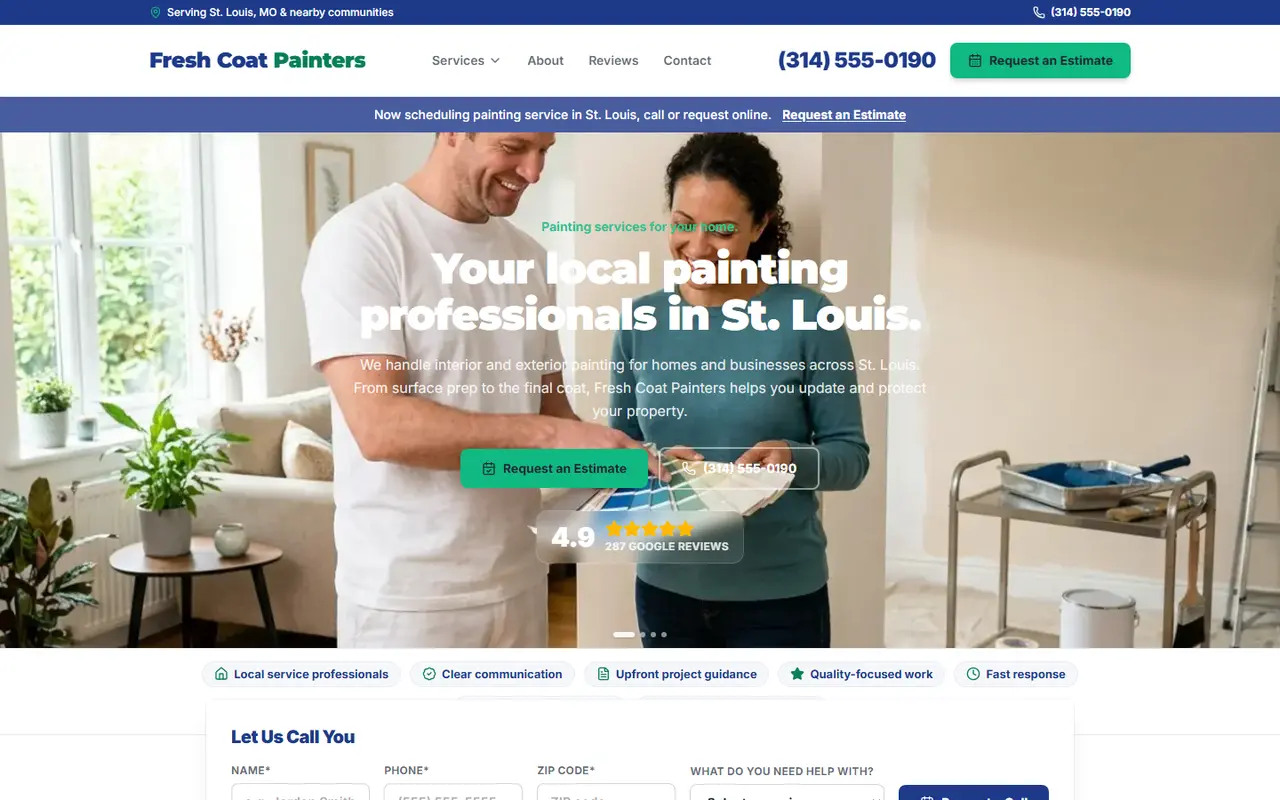 Painting website design