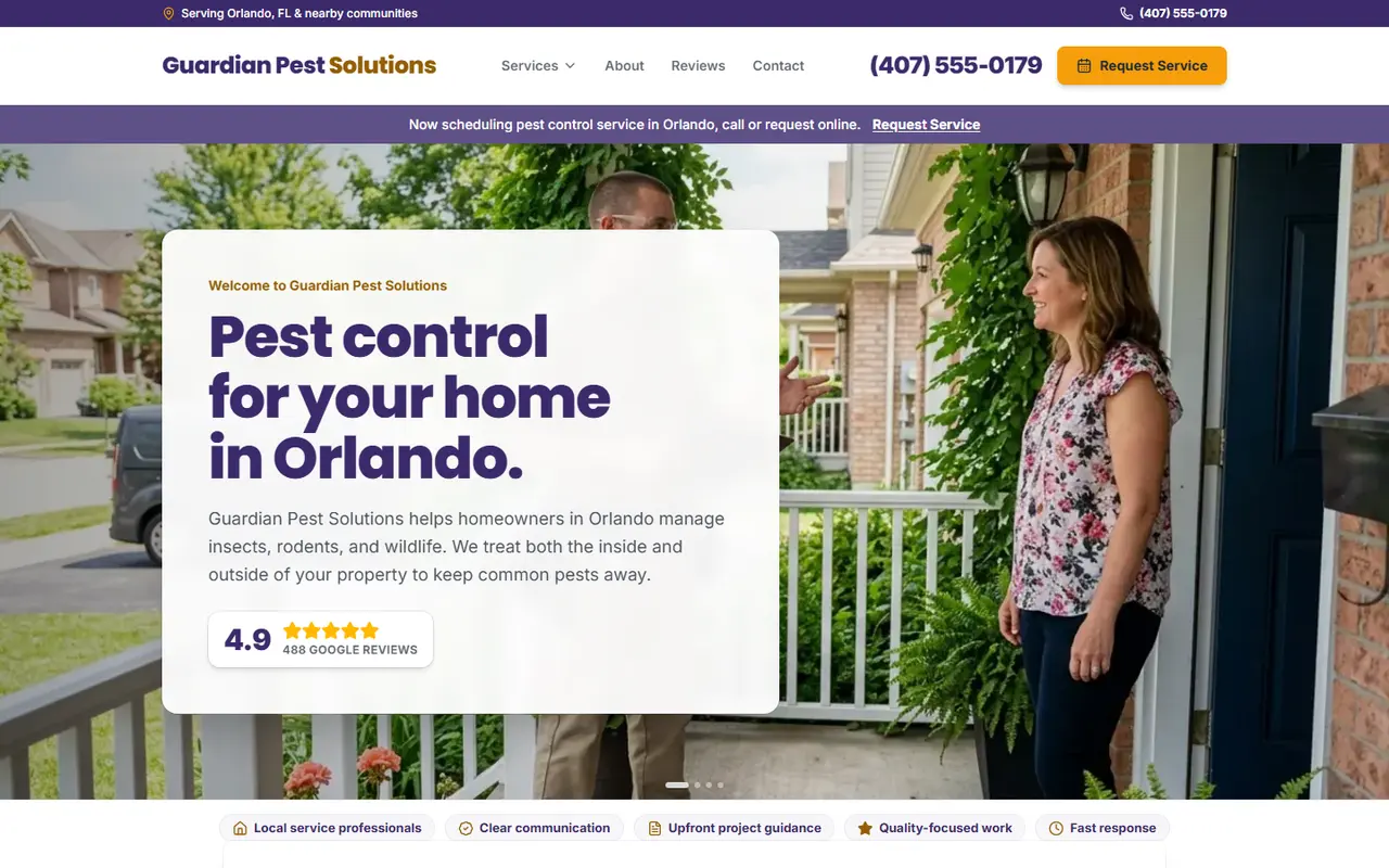 Pest Control website design
