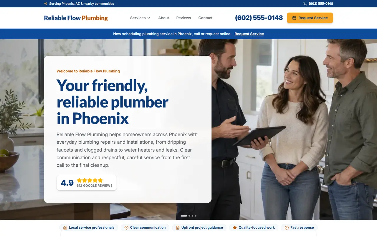 Example local business website built by LocalSitesBuilder