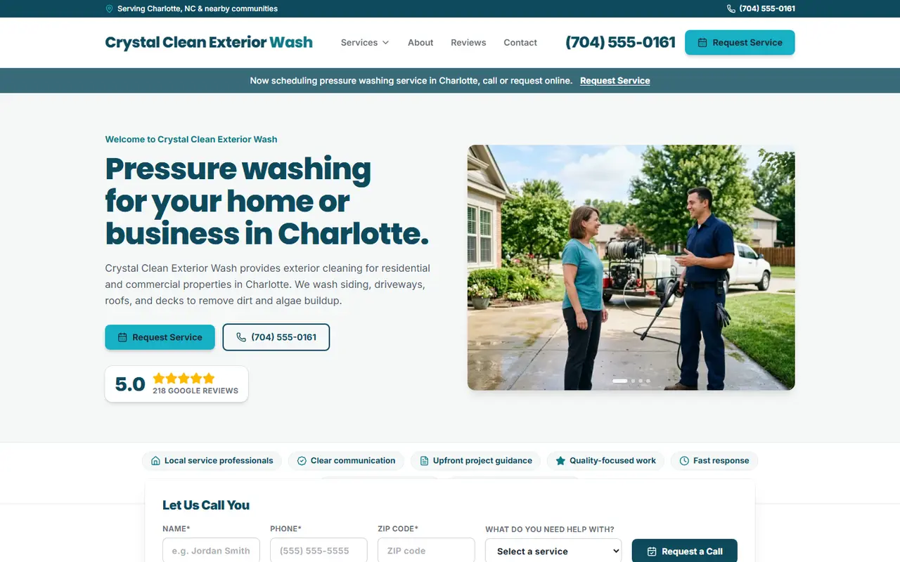 Pressure Washing website design