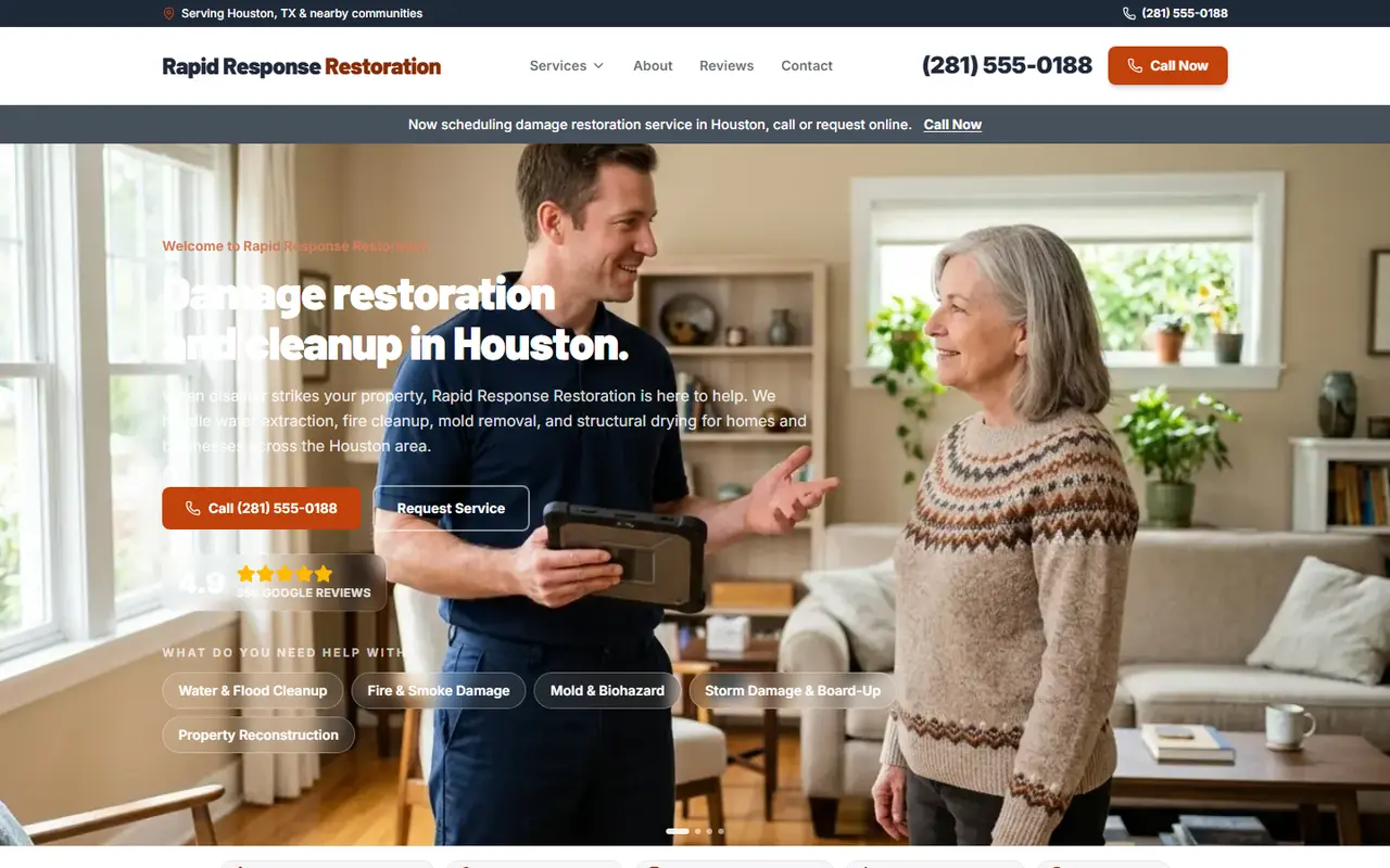 Restoration website design
