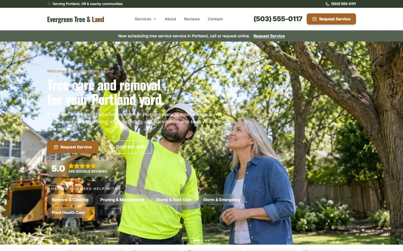 Tree Service website design